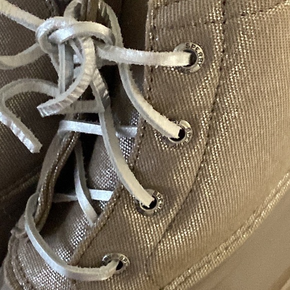 Sperry Saltwater Waterproof Shimmer Dove Duck Booties Rain Snow Boots New in Box - Picture 12 of 17